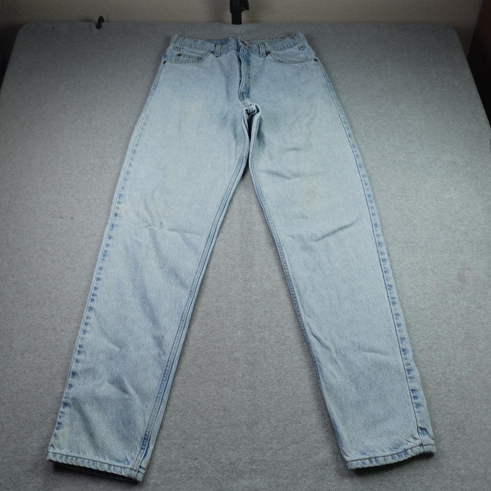 Levis 550 Jeans Mens 31x33 Light Wash Relaxed Fit Tapered Leg Orange Tab USA 90s